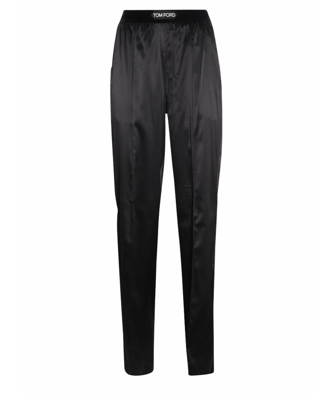 TOM FORD Черные шелковые прямые брюки, фото 1