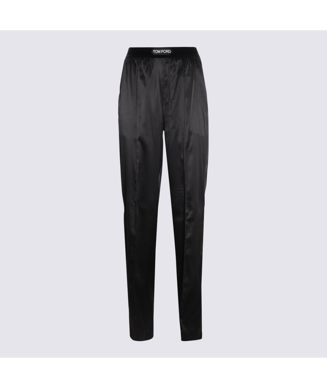 TOM FORD Черные шелковые прямые брюки, фото 3