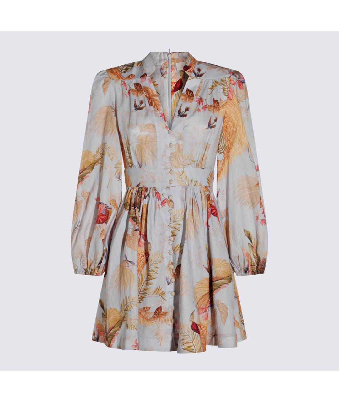 ZIMMERMANN Голубое хлопковое повседневное платье, фото 5