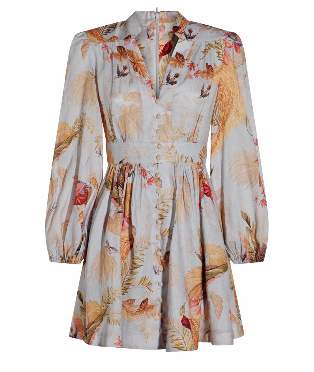 ZIMMERMANN Голубое хлопковое повседневное платье, фото 1