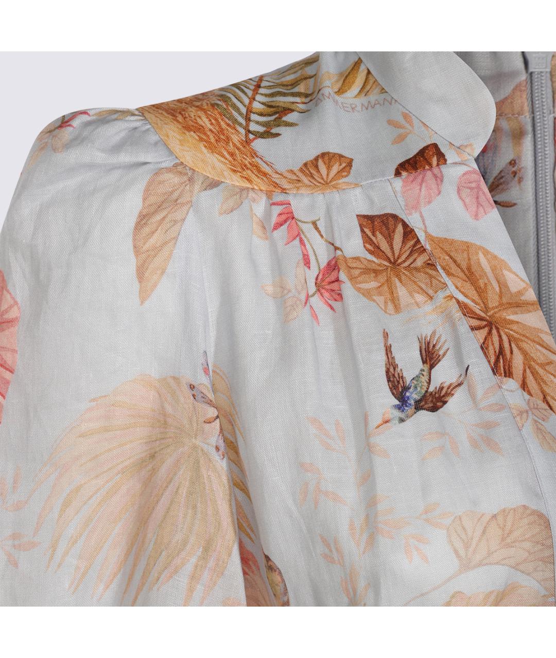 ZIMMERMANN Голубое хлопковое повседневное платье, фото 4