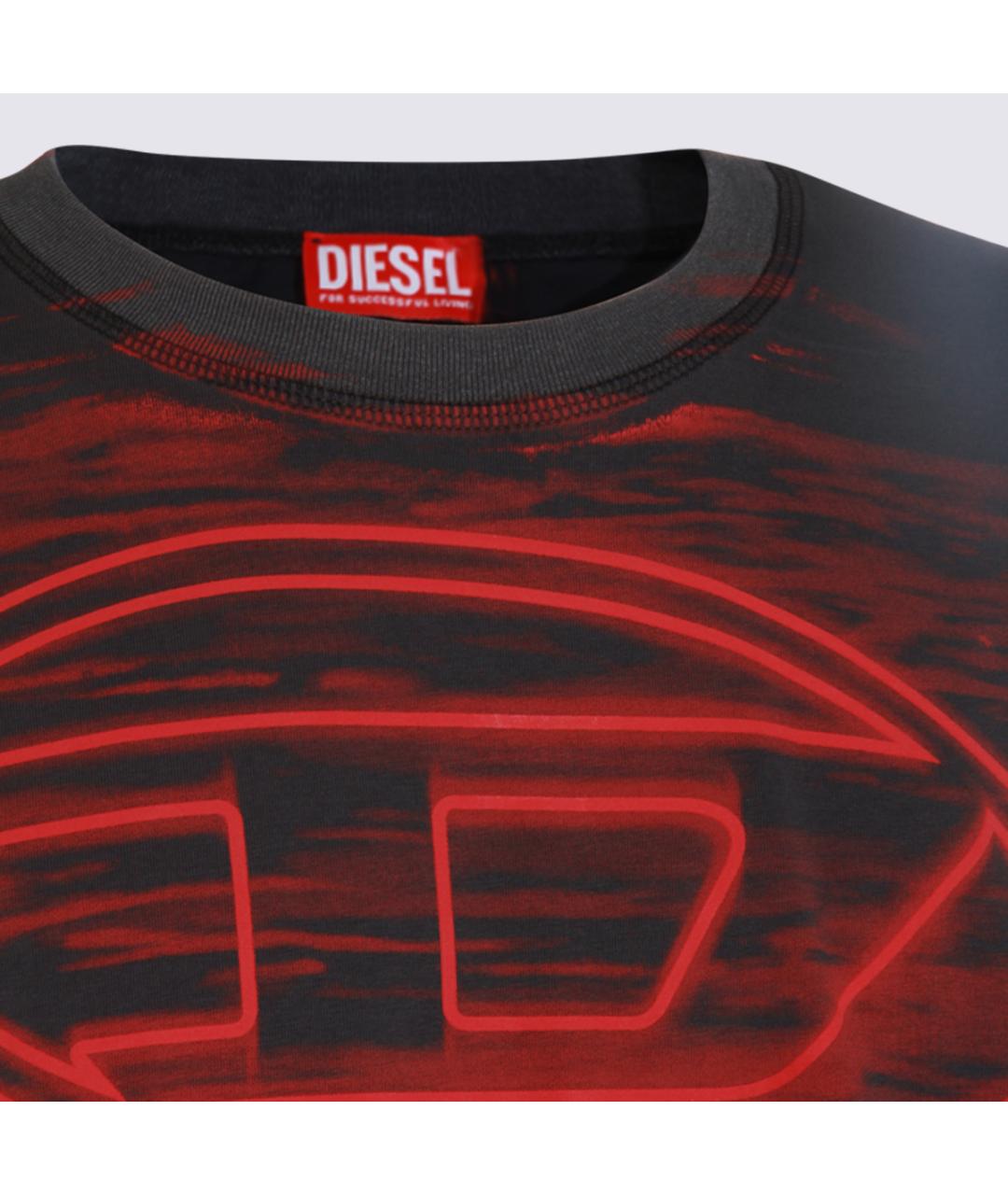 DIESEL Антрацитовая хлопковая футболка, фото 3