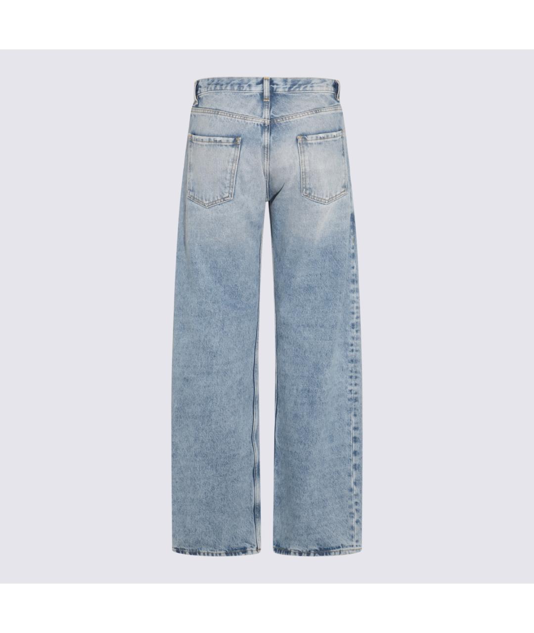 MAISON MARGIELA Голубые хлопковые прямые джинсы, фото 2