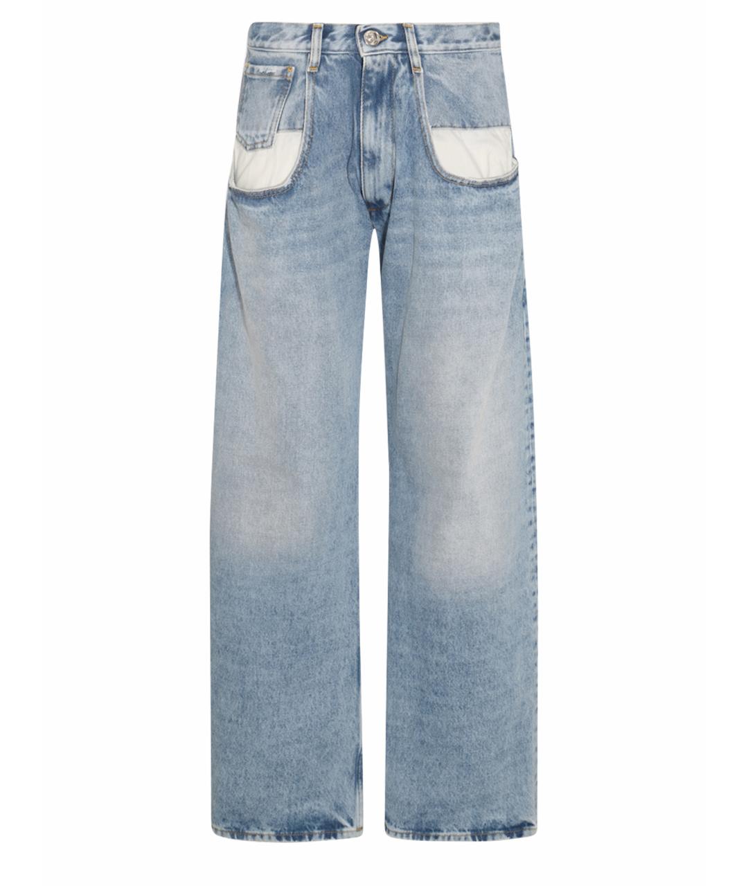MAISON MARGIELA Голубые хлопковые прямые джинсы, фото 1