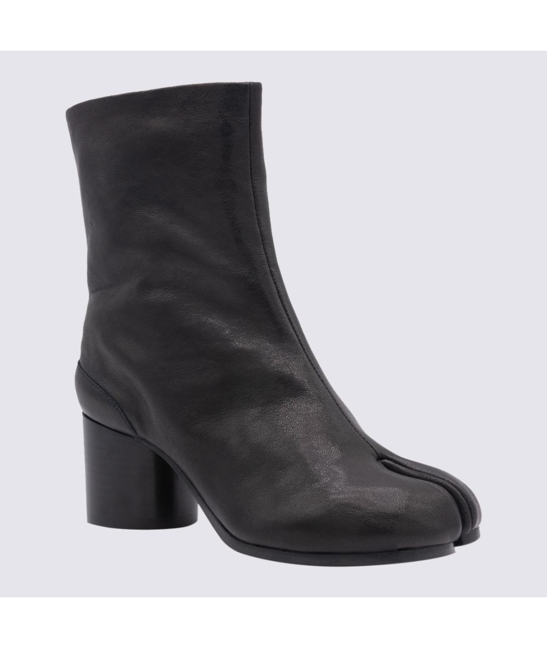 MAISON MARGIELA Черные кожаные полусапоги, фото 2
