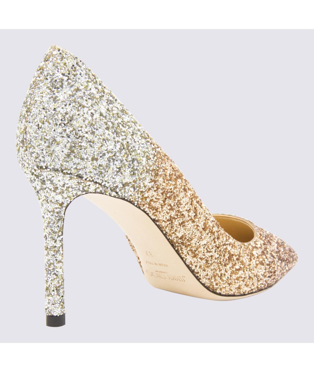 JIMMY CHOO Золотые текстильные туфли, фото 3