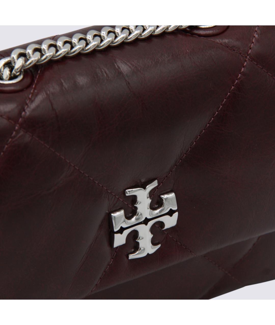TORY BURCH Бордовая кожаная сумка через плечо, фото 3