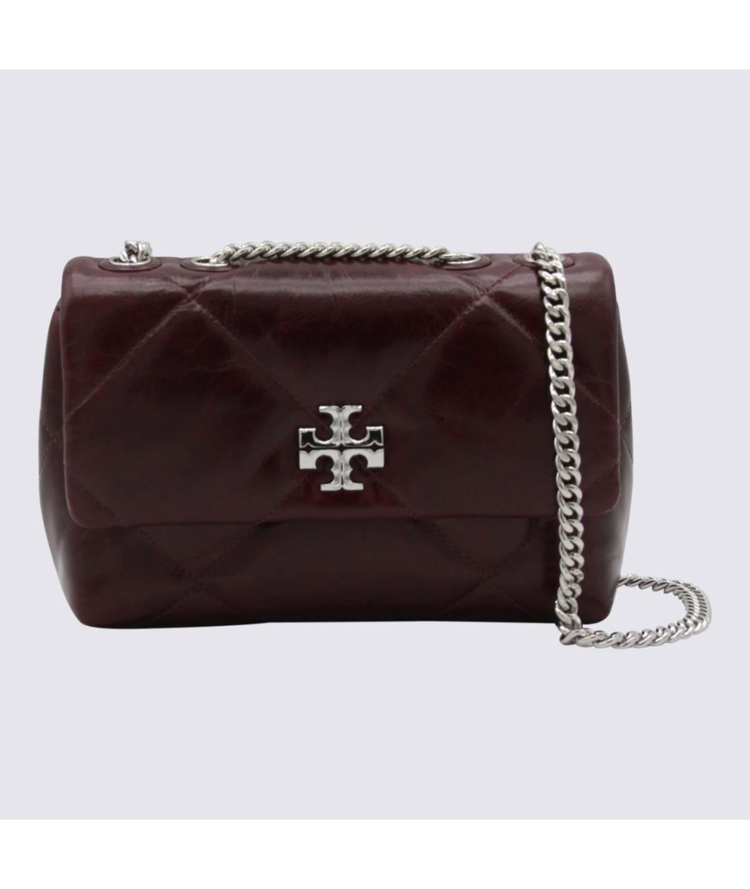 TORY BURCH Бордовая кожаная сумка через плечо, фото 1