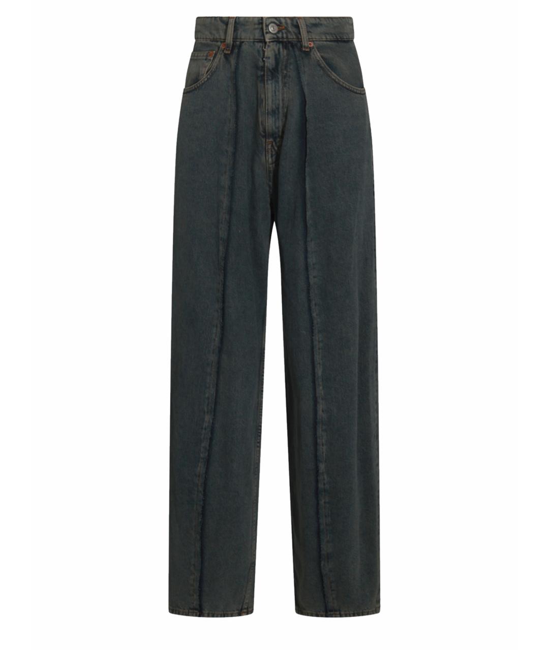 MM6 MAISON MARGIELA Темно-синие хлопковые прямые джинсы, фото 1