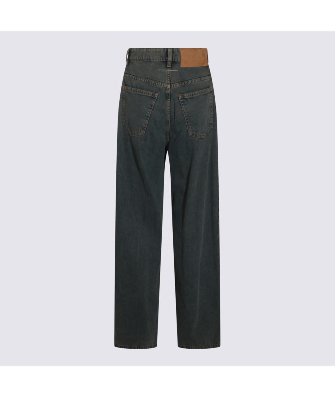 MM6 MAISON MARGIELA Темно-синие хлопковые прямые джинсы, фото 2