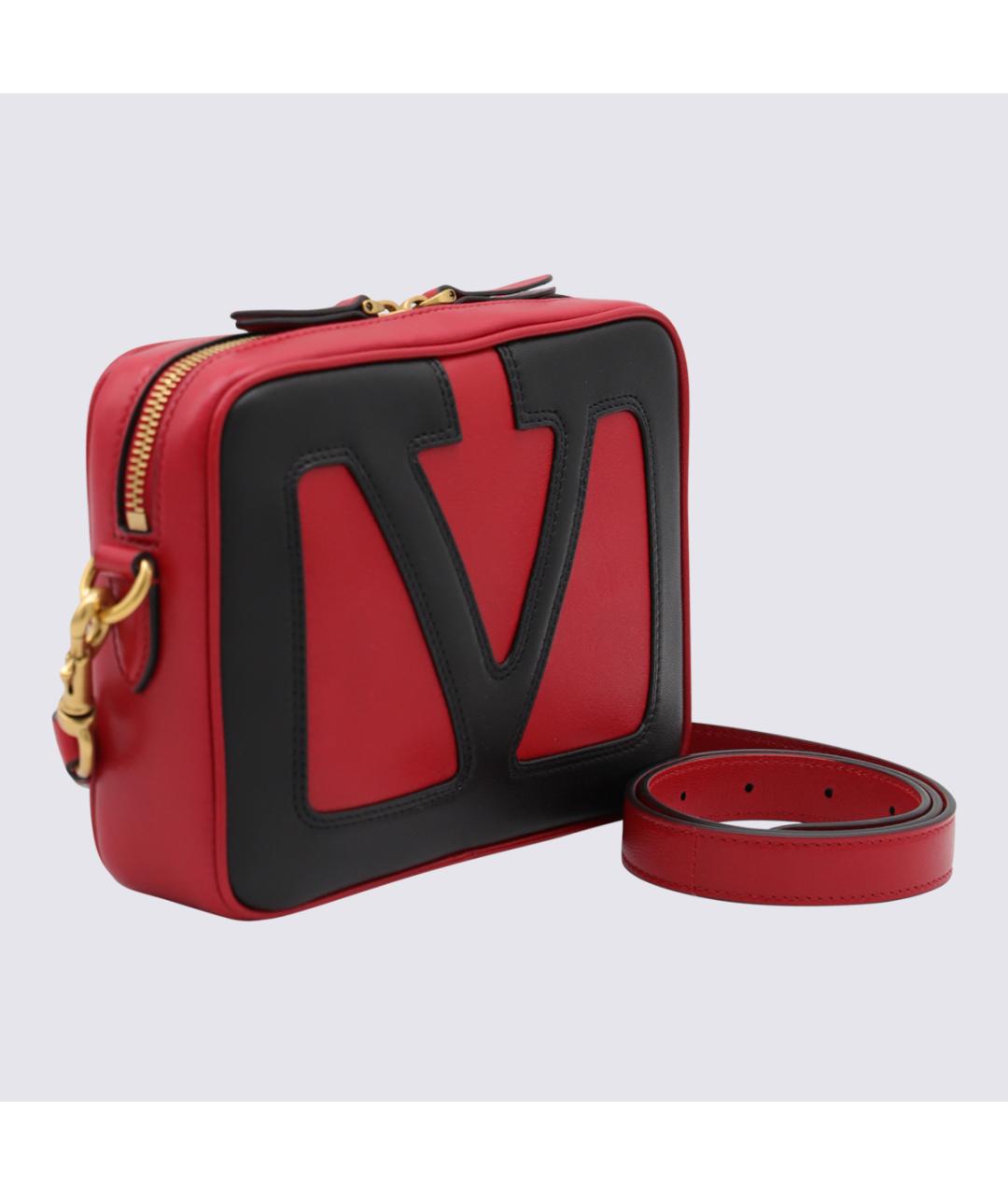 VALENTINO Красная кожаная сумка через плечо, фото 2