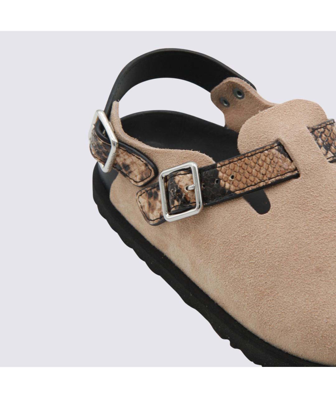 BIRKENSTOCK Бежевые кожаные мюли, фото 4