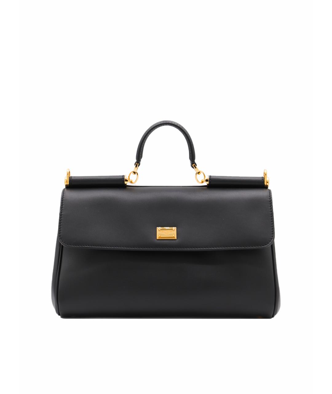 DOLCE&GABBANA Черная кожаная сумка тоут, фото 1