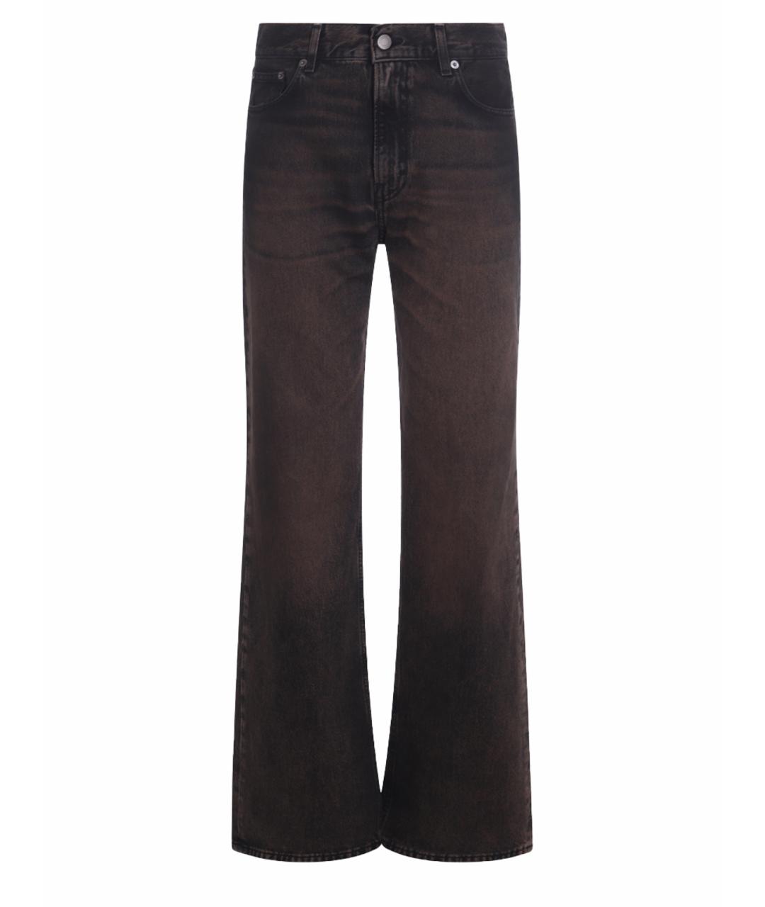 HAIKURE Коричневые хлопковые прямые джинсы, фото 1