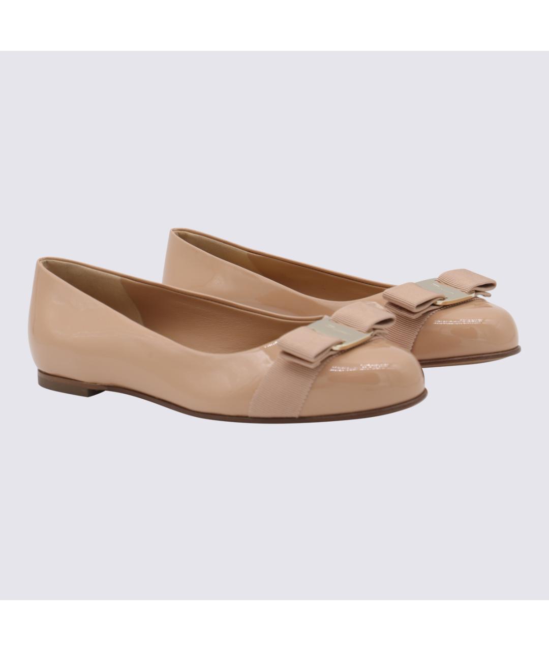 FERRAGAMO Бежевые кожаные ботинки, фото 2