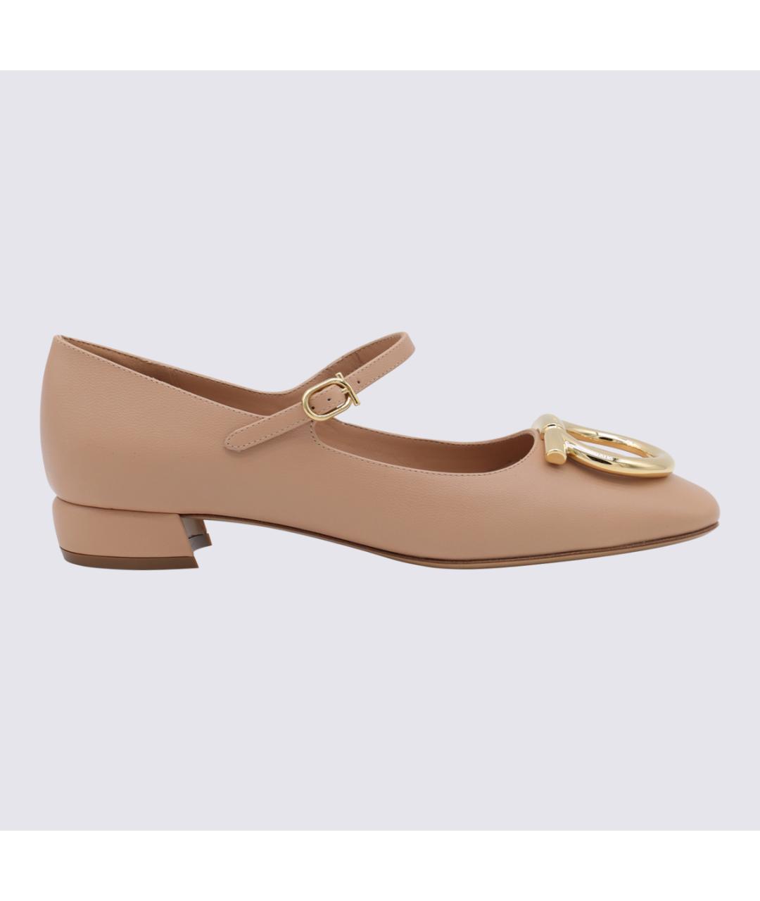 FERRAGAMO Бежевые кожаные туфли, фото 5