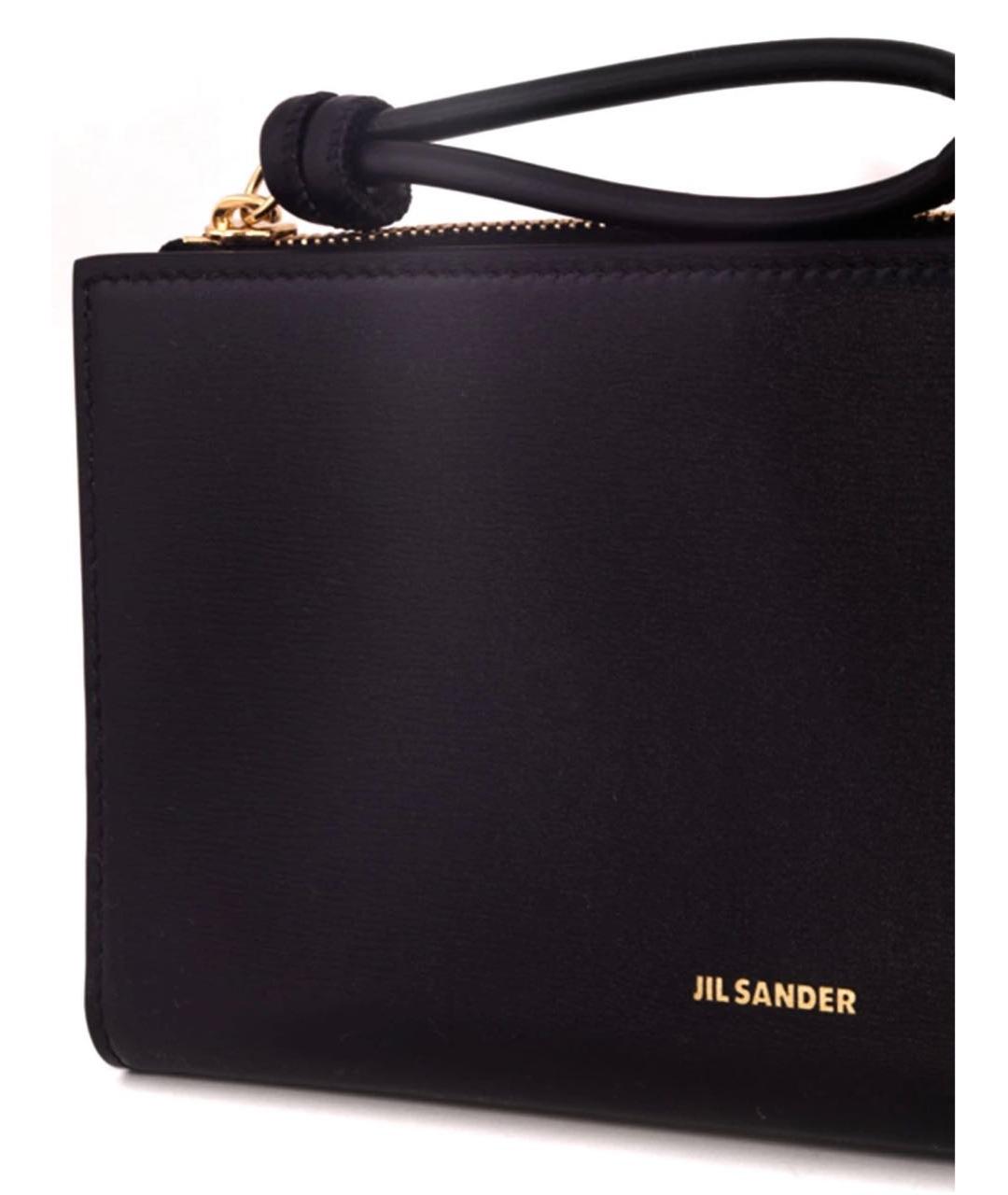 JIL SANDER Черный кожаный кошелек, фото 4