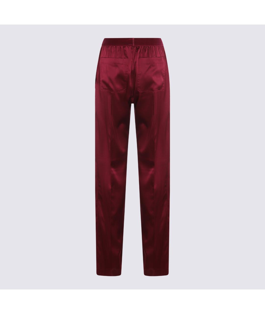 TOM FORD Бордовые шелковые прямые брюки, фото 2