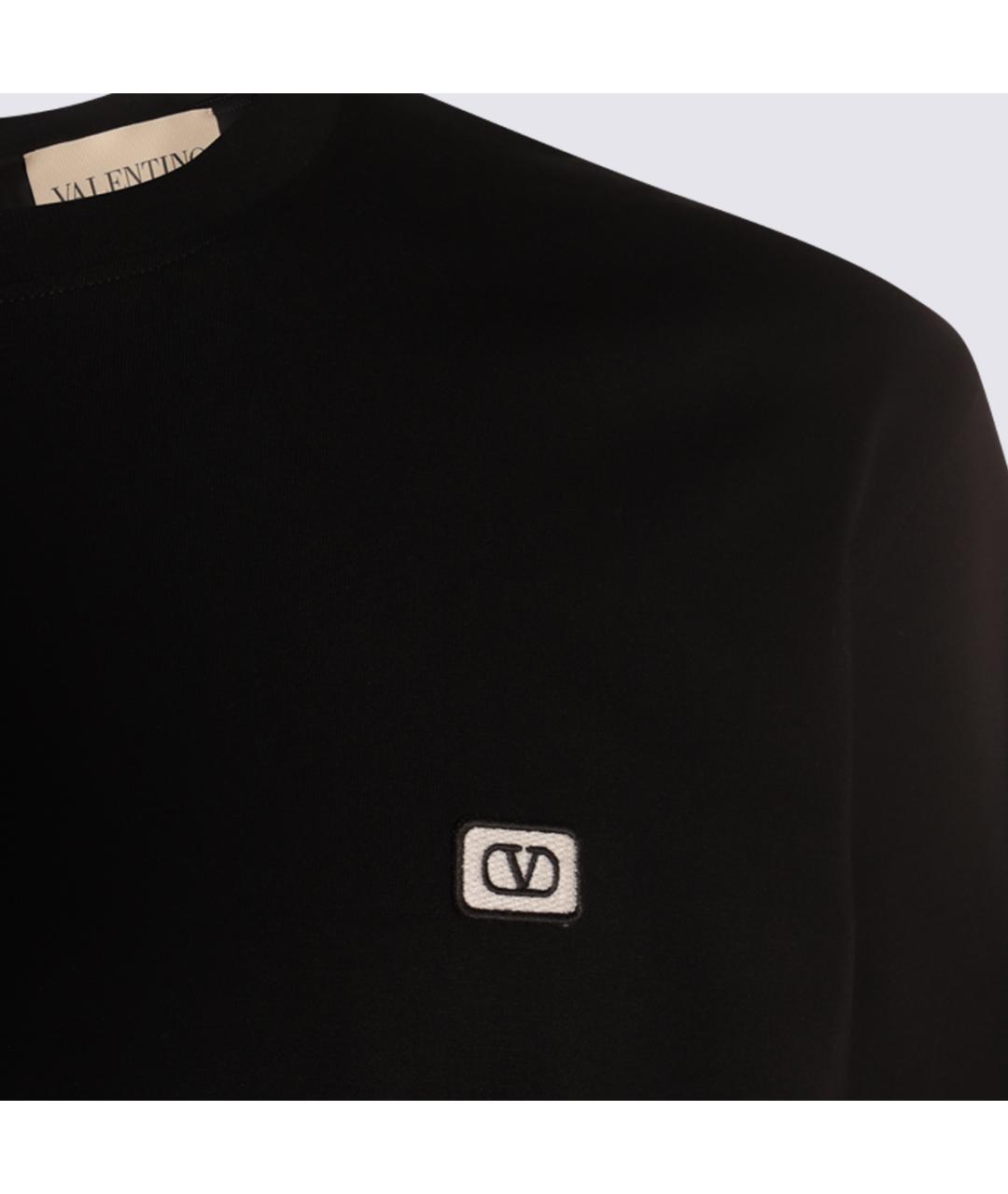 VALENTINO Черная хлопковая футболка, фото 3