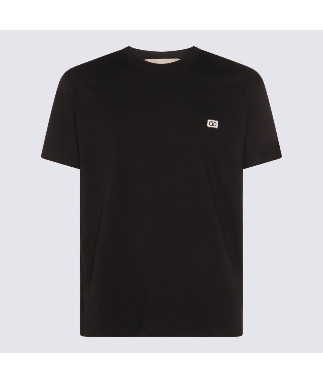 VALENTINO Черная хлопковая футболка, фото 4