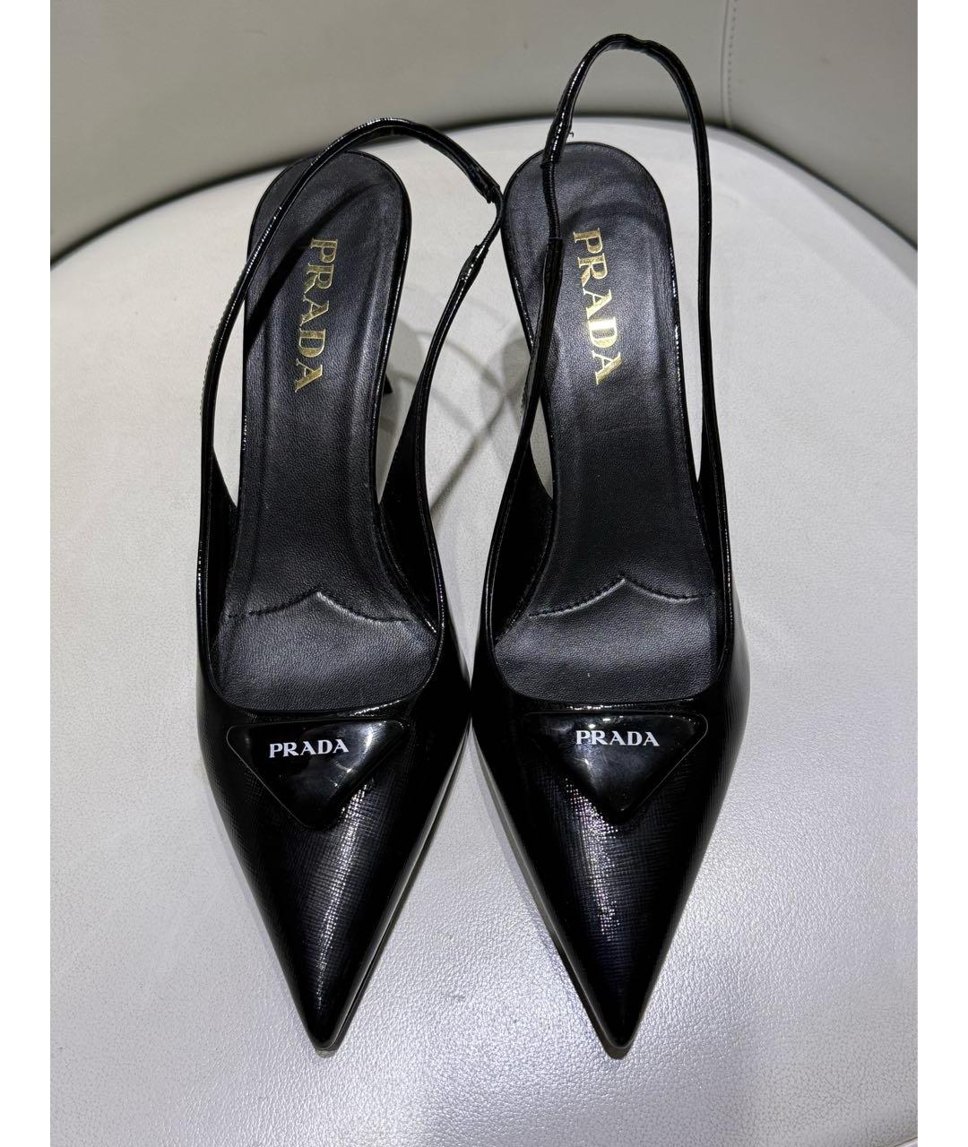 PRADA Черные кожаные туфли, фото 2