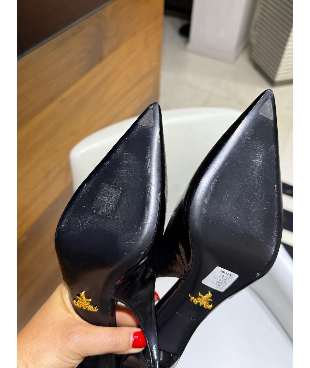 PRADA Черные кожаные туфли, фото 4