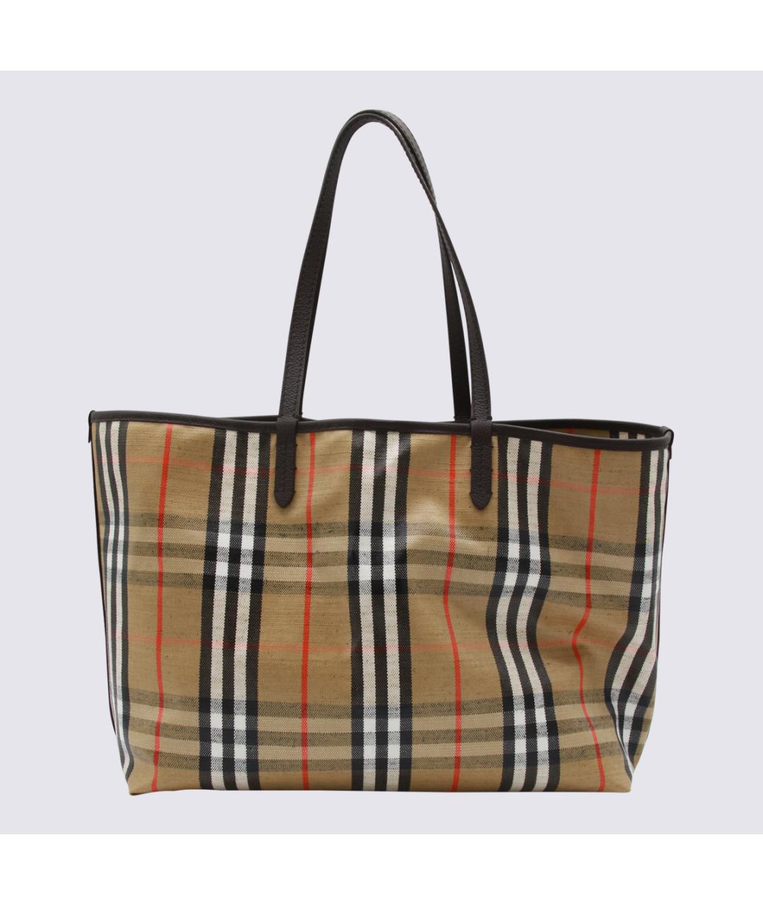 BURBERRY Бежевая тканевая сумка тоут, фото 3
