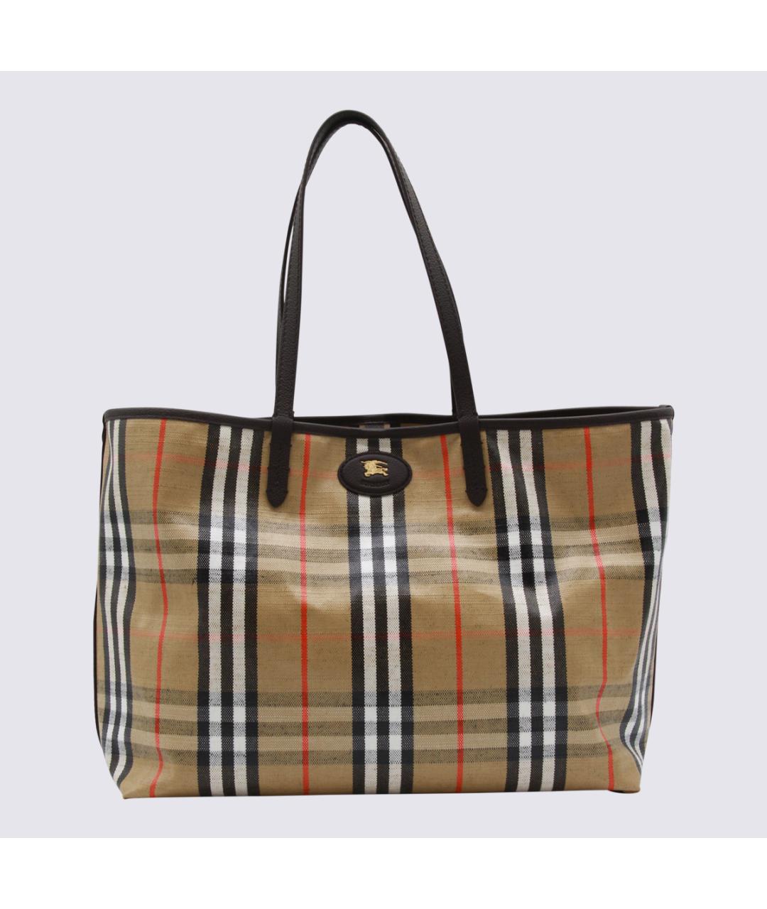 BURBERRY Бежевая тканевая сумка тоут, фото 4