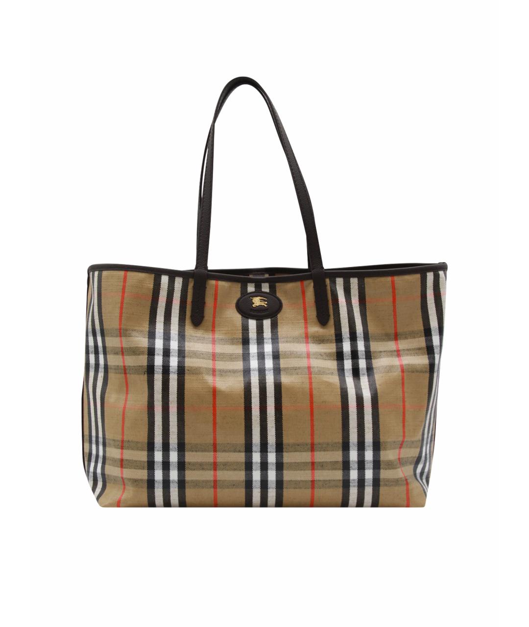 BURBERRY Бежевая тканевая сумка тоут, фото 1