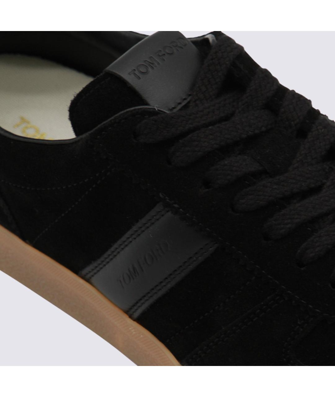 TOM FORD Черные замшевые низкие кроссовки / кеды, фото 4