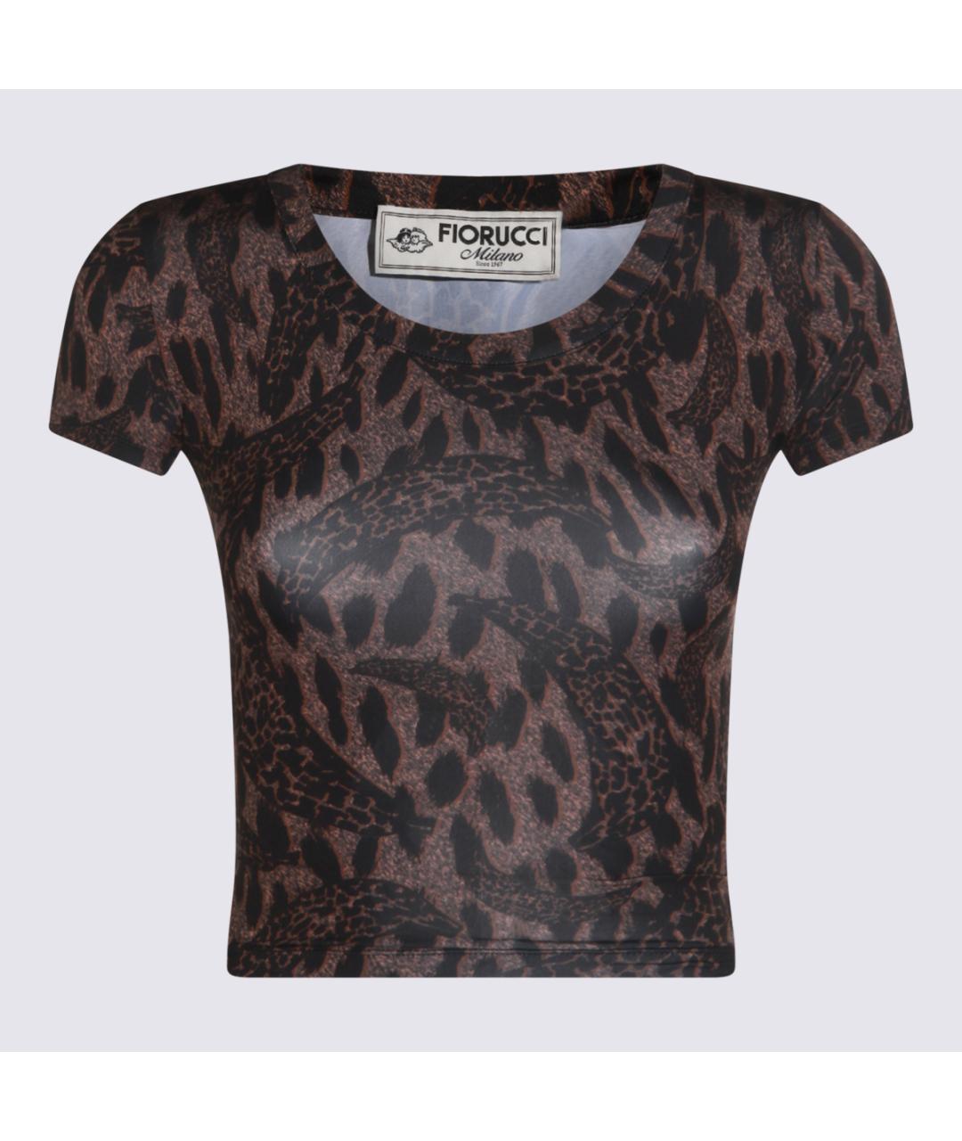 FIORUCCI Коричневая полиамидовая футболка, фото 4