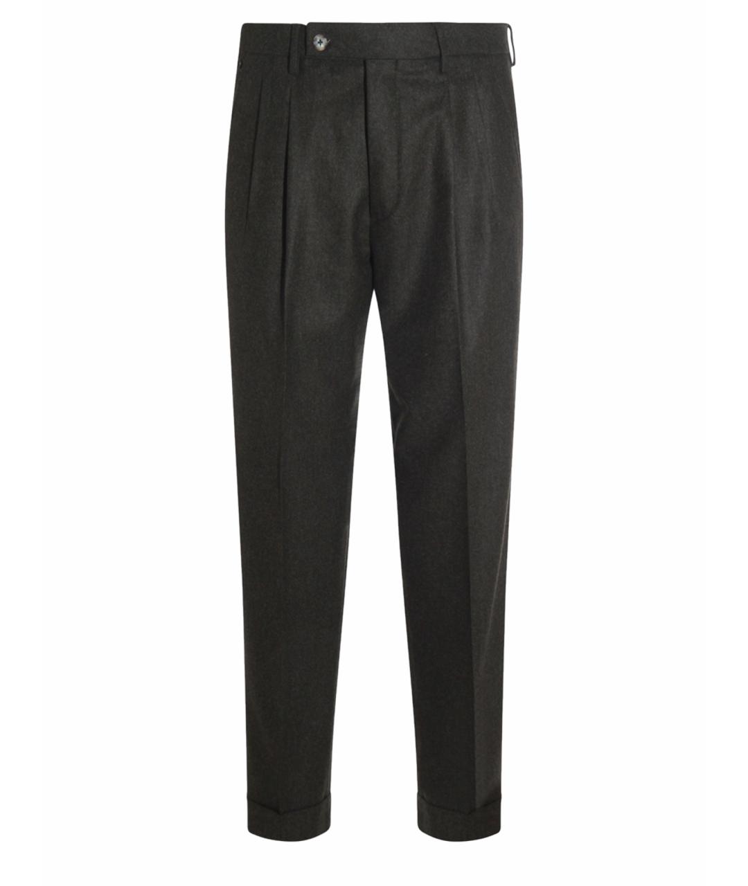 GTA IL PANTALONE Антрацитовые шерстяные классические брюки, фото 1