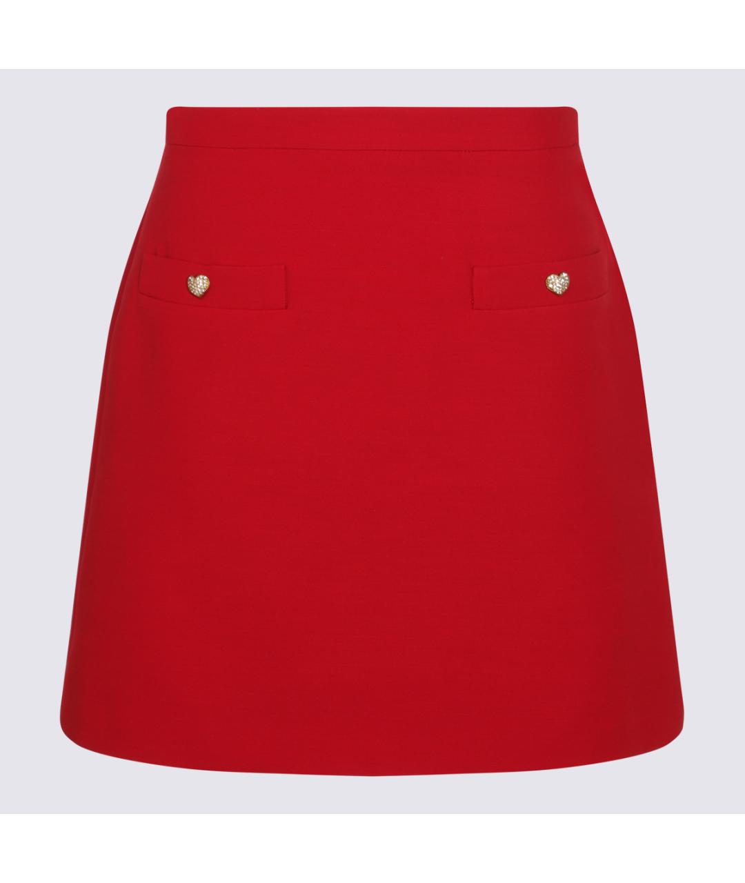 VALENTINO Красная шелковая юбка мини, фото 4