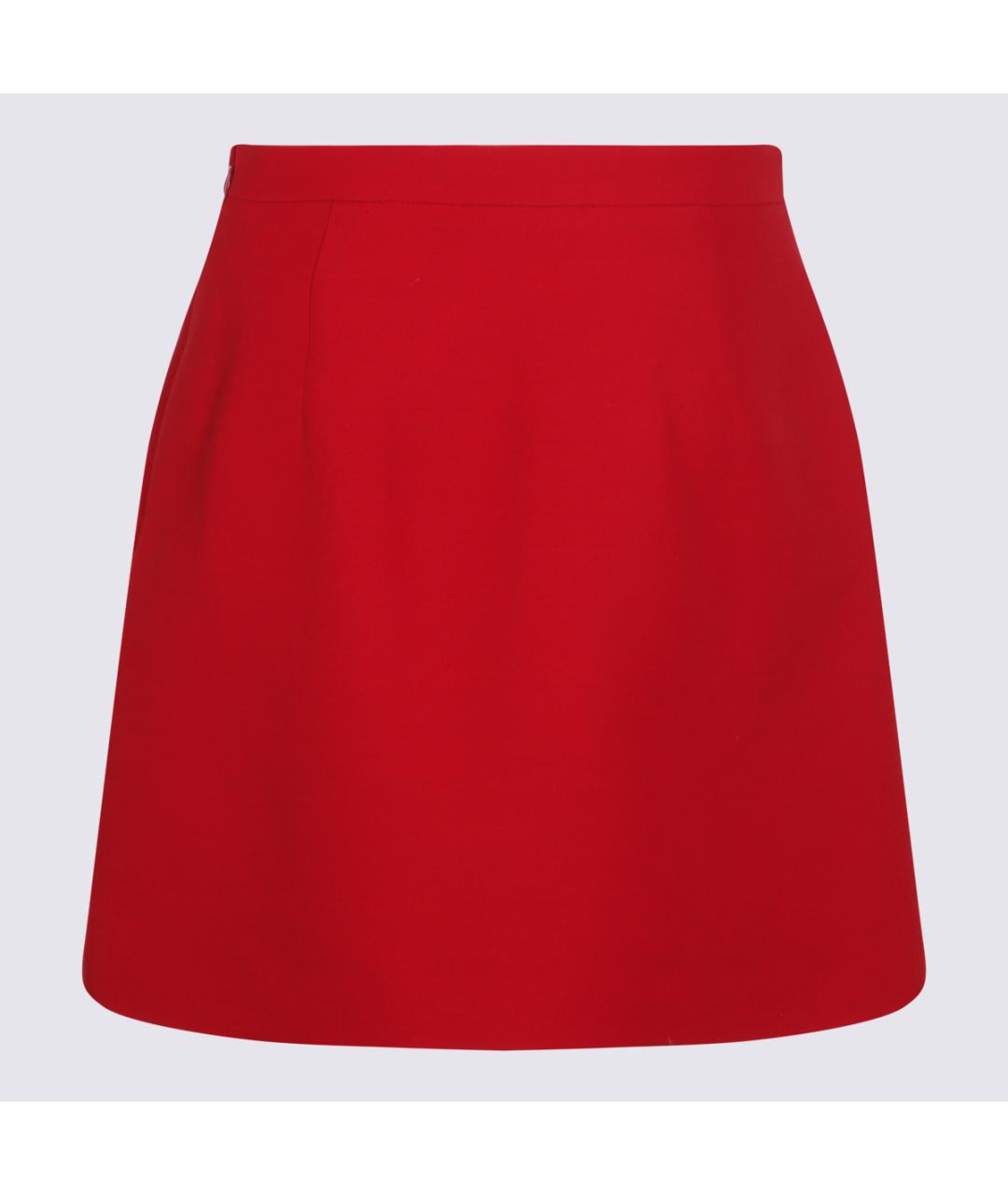 VALENTINO Красная шелковая юбка мини, фото 2