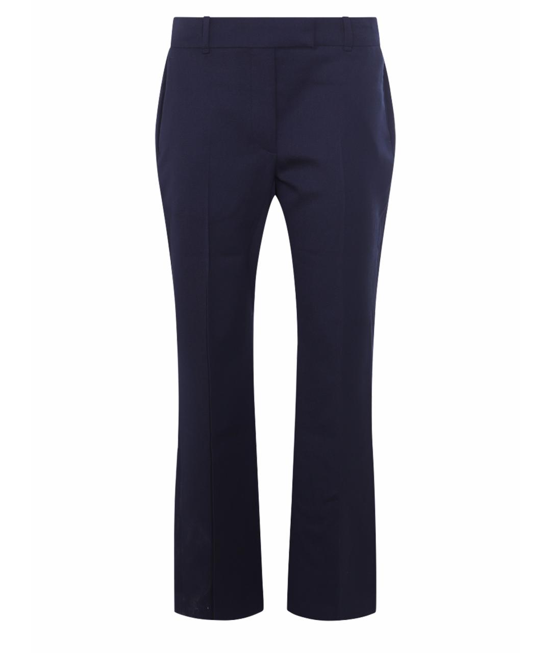 ALEXANDER MCQUEEN Синие шерстяные прямые брюки, фото 1