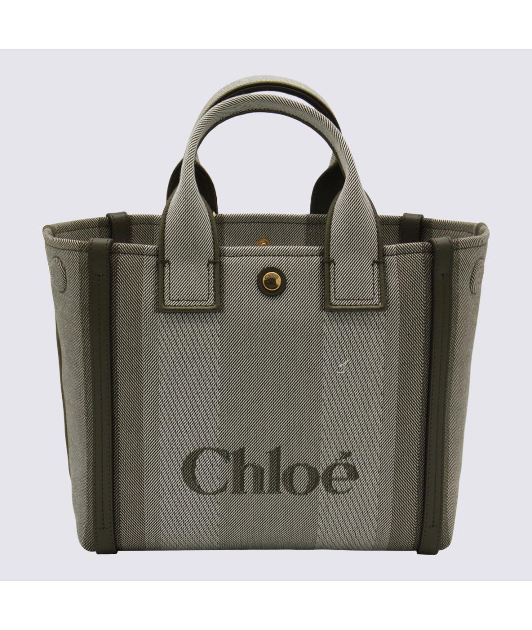 CHLOE Хаки тканевая сумка тоут, фото 3