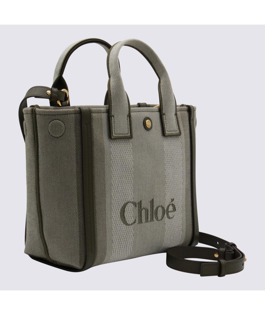 CHLOE Хаки тканевая сумка тоут, фото 2