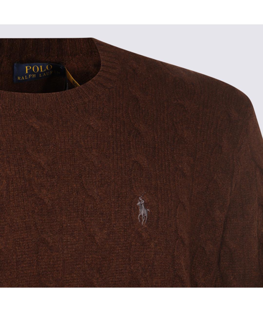 POLO RALPH LAUREN Коричневый шерстяной джемпер / свитер, фото 3
