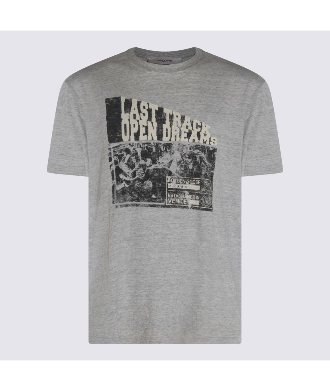 GOLDEN GOOSE DELUXE BRAND Серая хлопковая футболка, фото 4