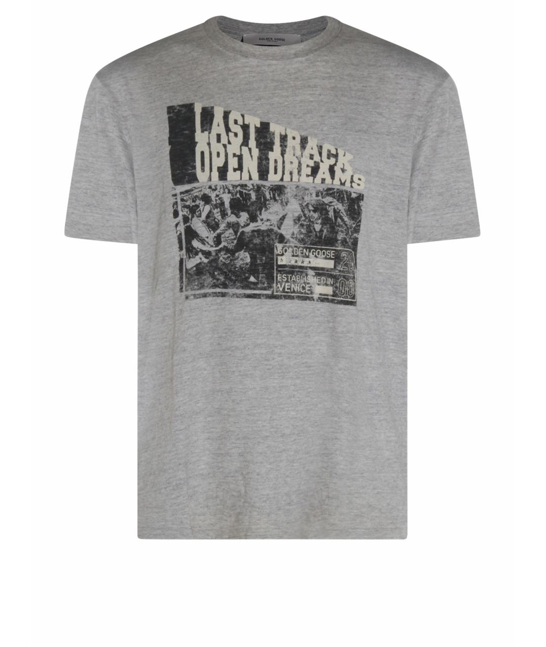 GOLDEN GOOSE DELUXE BRAND Серая хлопковая футболка, фото 1