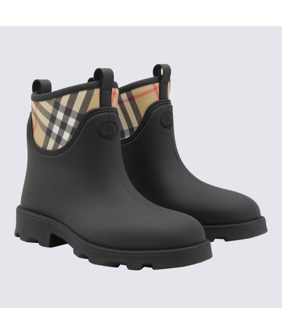 BURBERRY Черные резиновые высокие ботинки, фото 2
