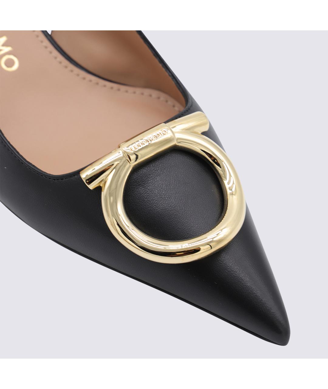 FERRAGAMO Черные кожаные туфли, фото 4