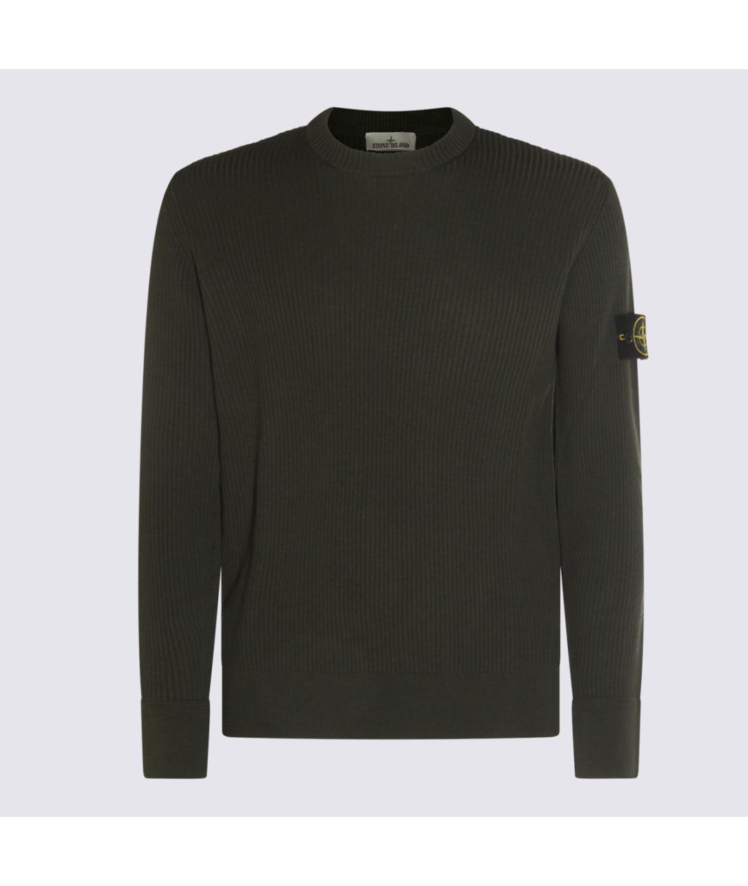 STONE ISLAND Зеленый шерстяной джемпер / свитер, фото 3