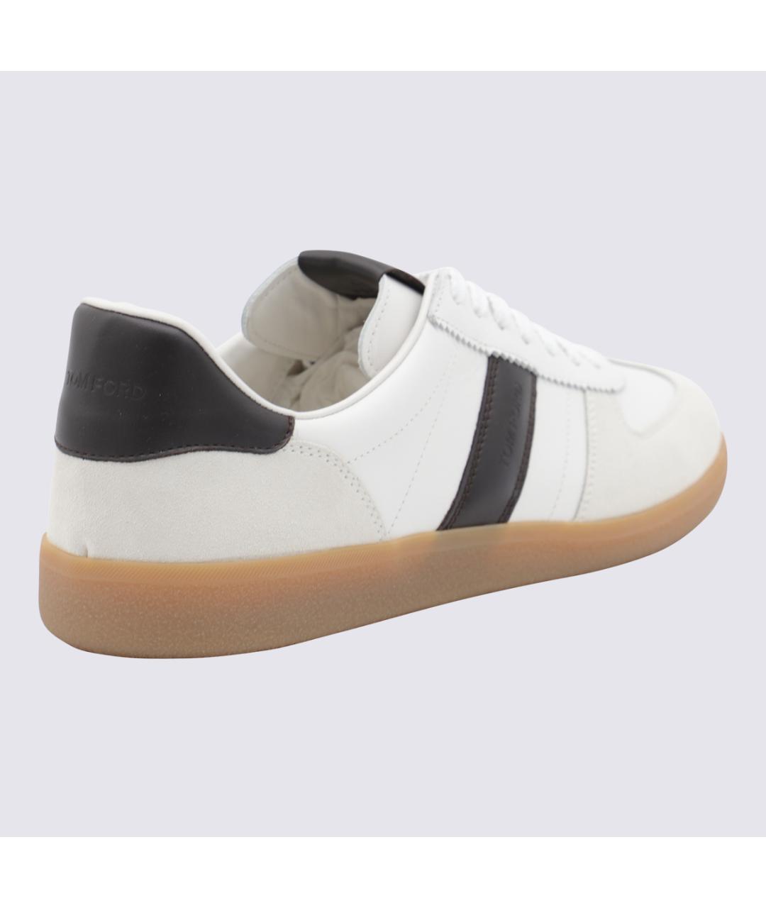 TOM FORD Бежевые кожаные низкие кроссовки / кеды, фото 3