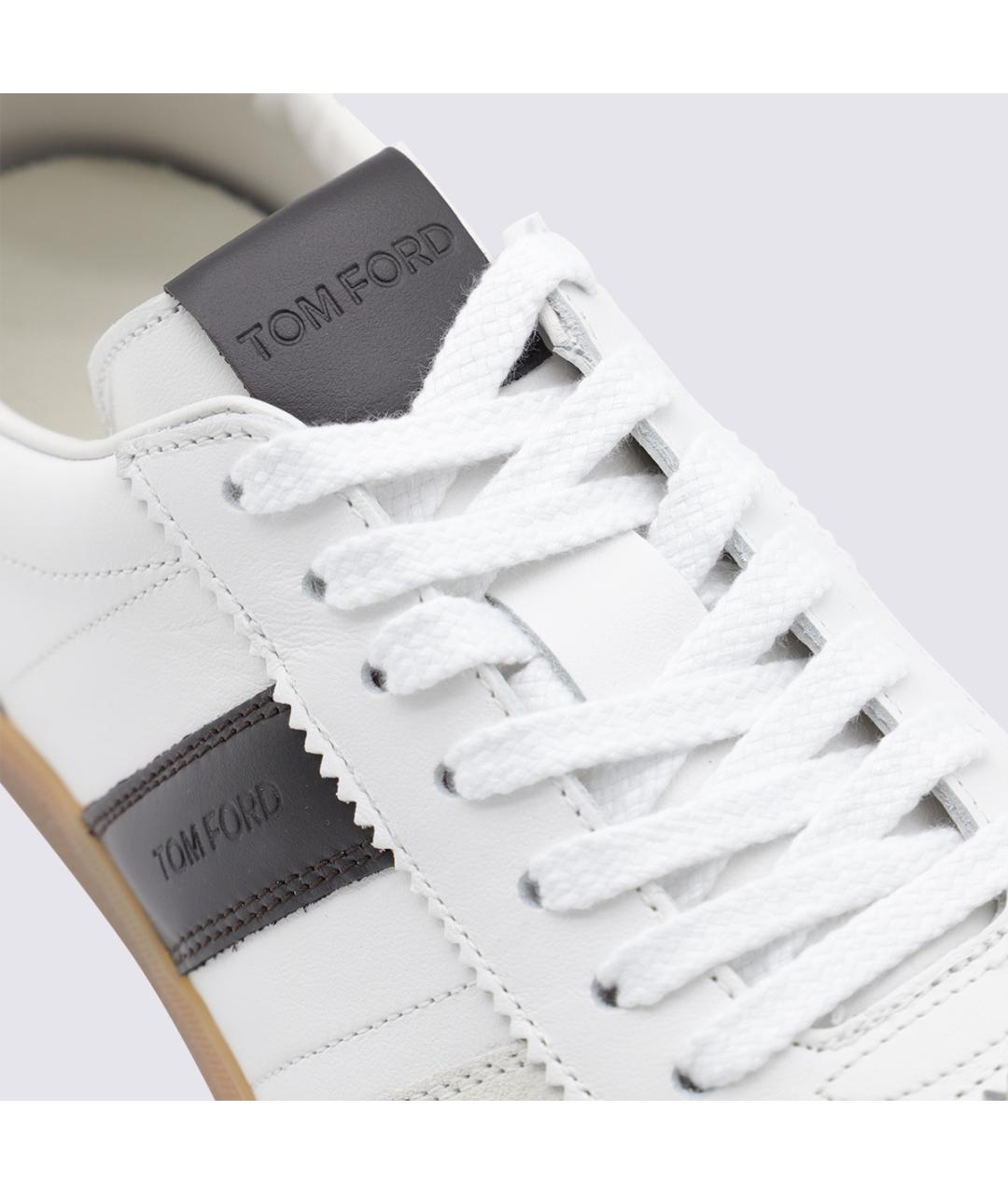 TOM FORD Бежевые кожаные низкие кроссовки / кеды, фото 4