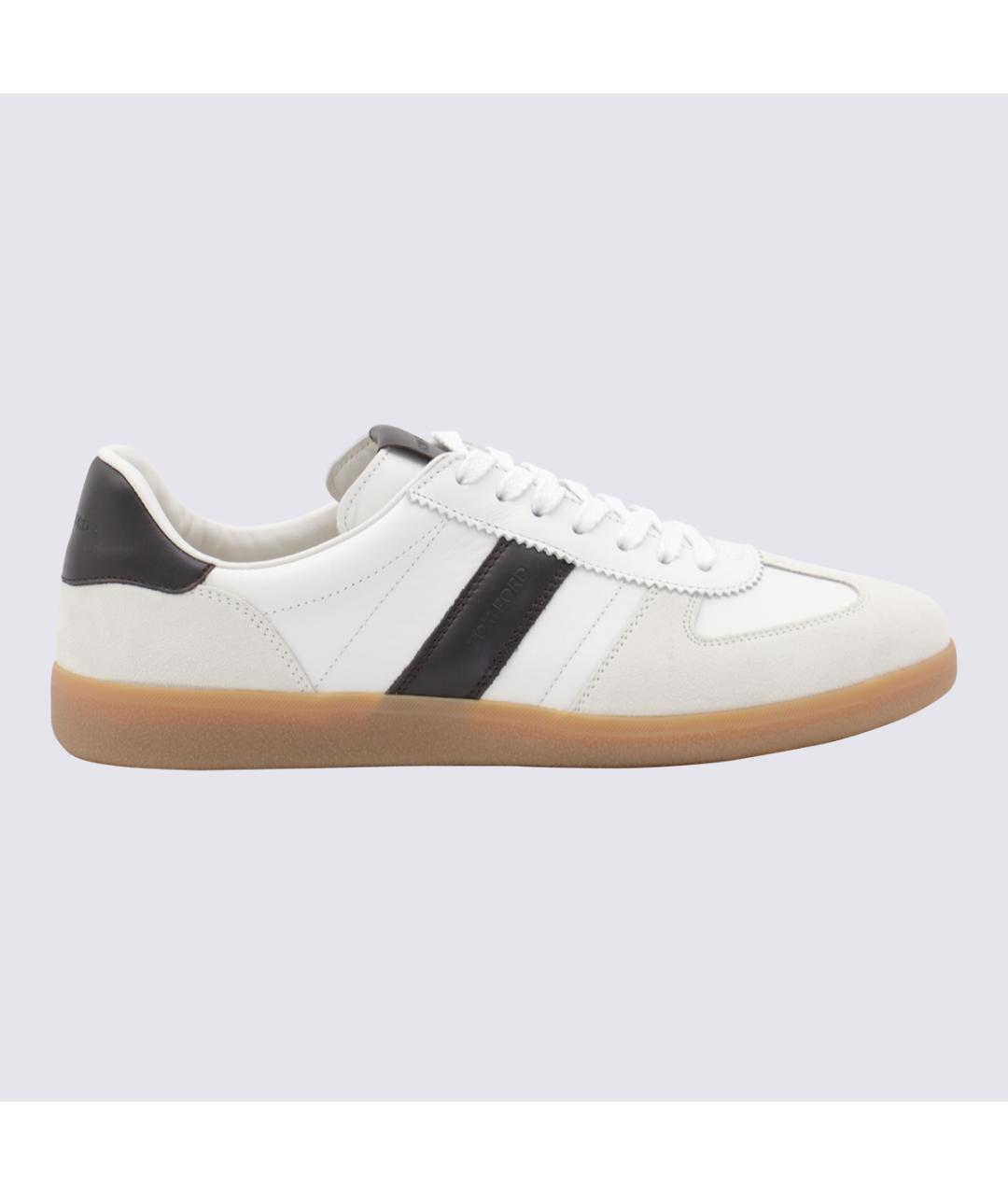 TOM FORD Бежевые кожаные низкие кроссовки / кеды, фото 5