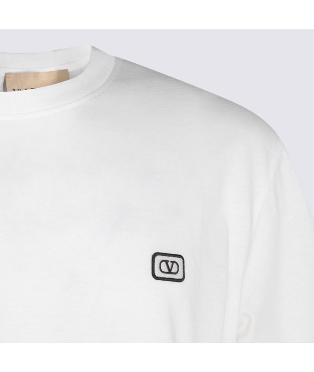 VALENTINO Белая хлопковая футболка, фото 3