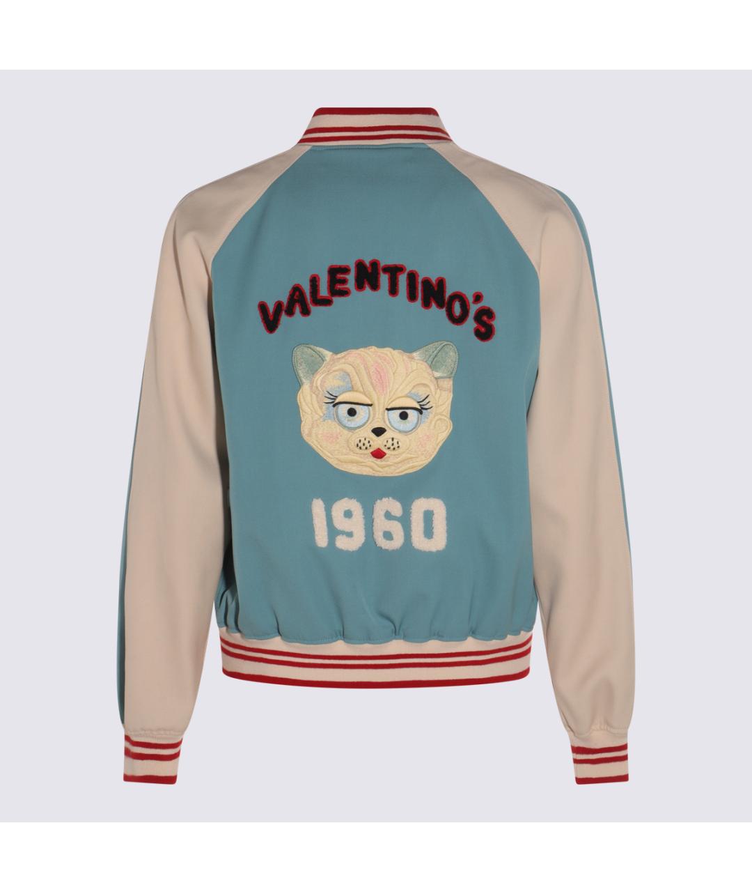 VALENTINO Голубая синтетическая куртка, фото 2