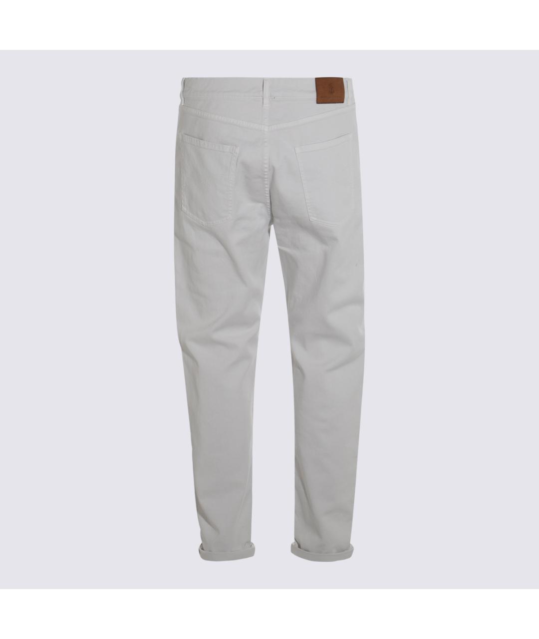 BRUNELLO CUCINELLI Белые хлопковые повседневные брюки, фото 2