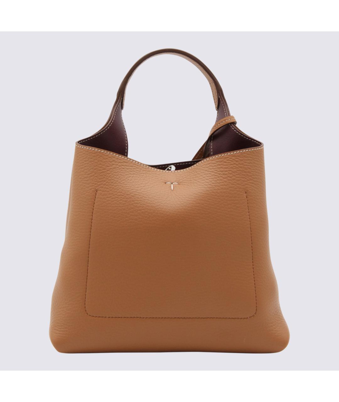TOD'S Бежевая кожаная сумка тоут, фото 2
